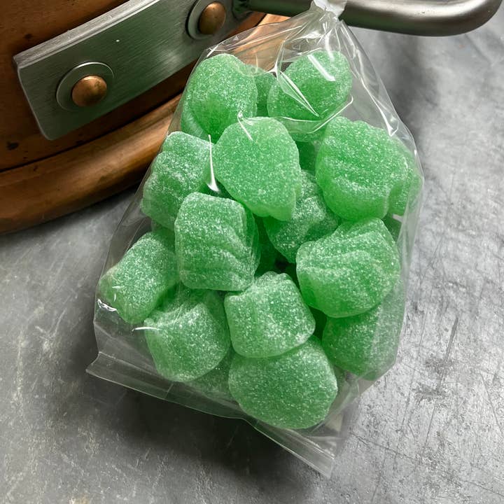 Gourmet Spearmint Sanded Slices 3/4 Pound Flaire Top for wholesale by O'Shea's Candies Sweet Shop