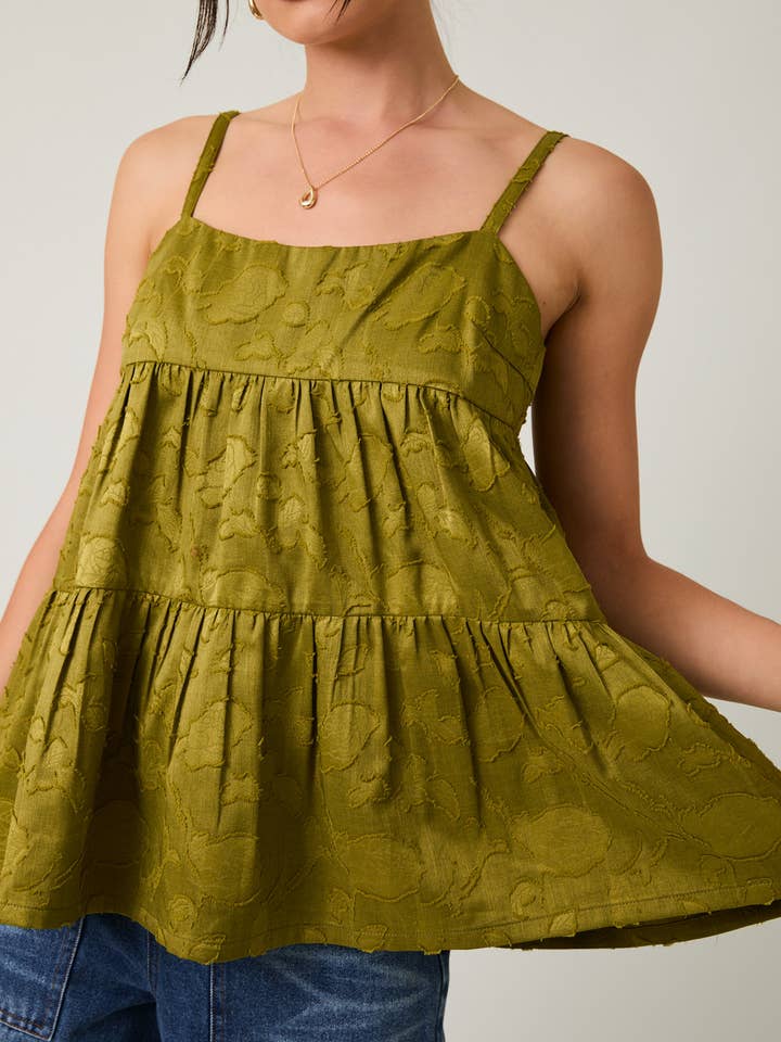 Sunday Edition by LE LIS - Wholesale Blouse - Women's - SLEEVELESS TIERED JACQUARD WOVEN TOP5