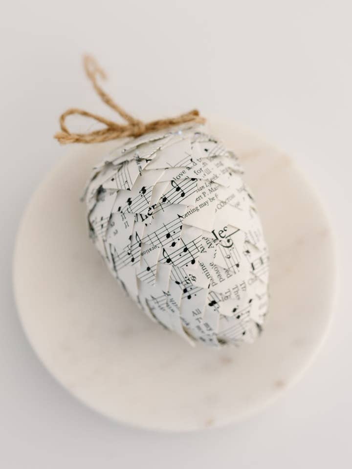 Hymnal Pinecone Ornament for wholesale by Vi Bella