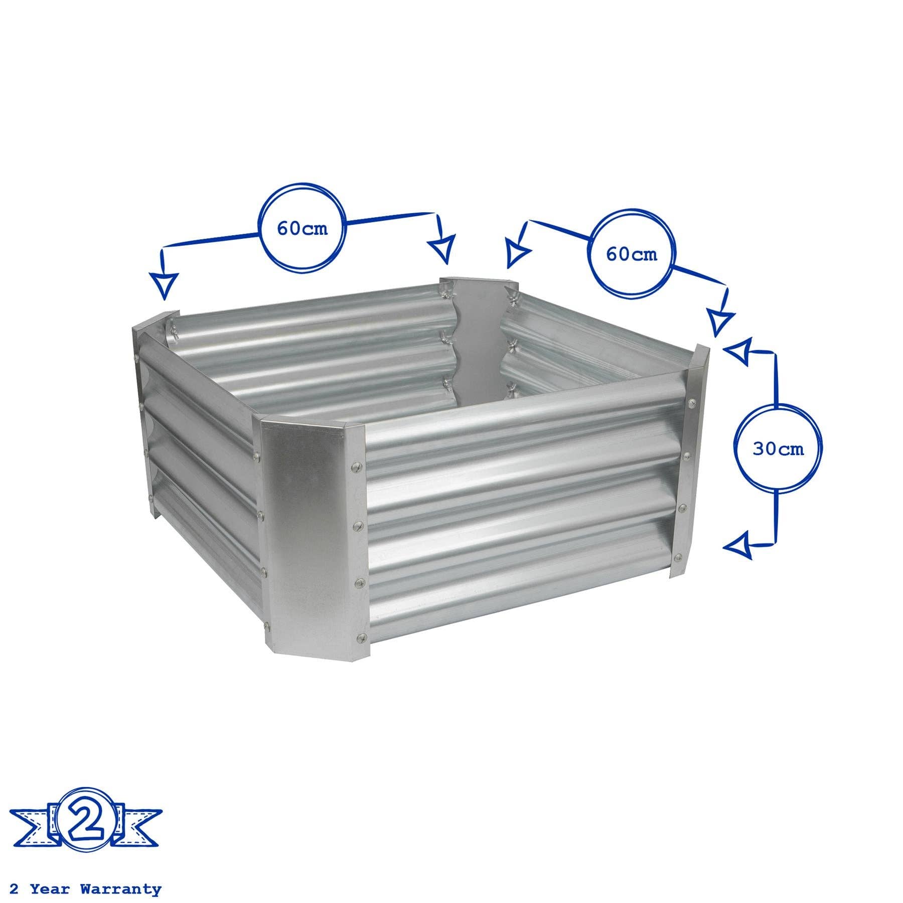Rinkit Ltd – Großhandel Hochbeet – 60 cm x 60 cm quadratisches Hochbeet aus verzinktem Stahl – von Harbour Housewares12