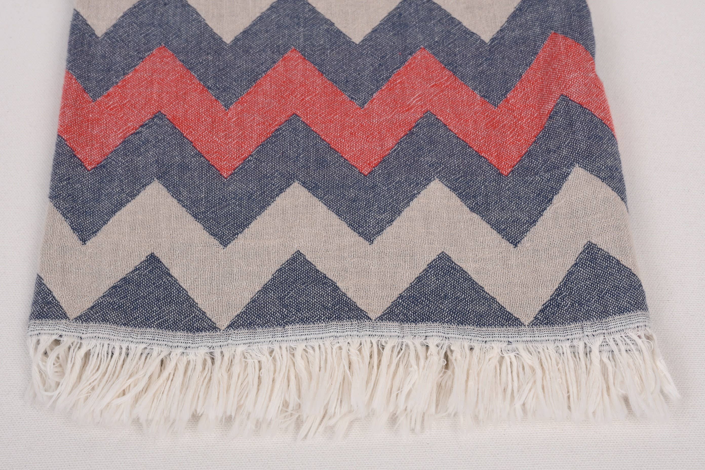 Organic Turkish Towels – wholesale Beach towel – Beach Towels, Red-Navy Blue Chevron Towel4