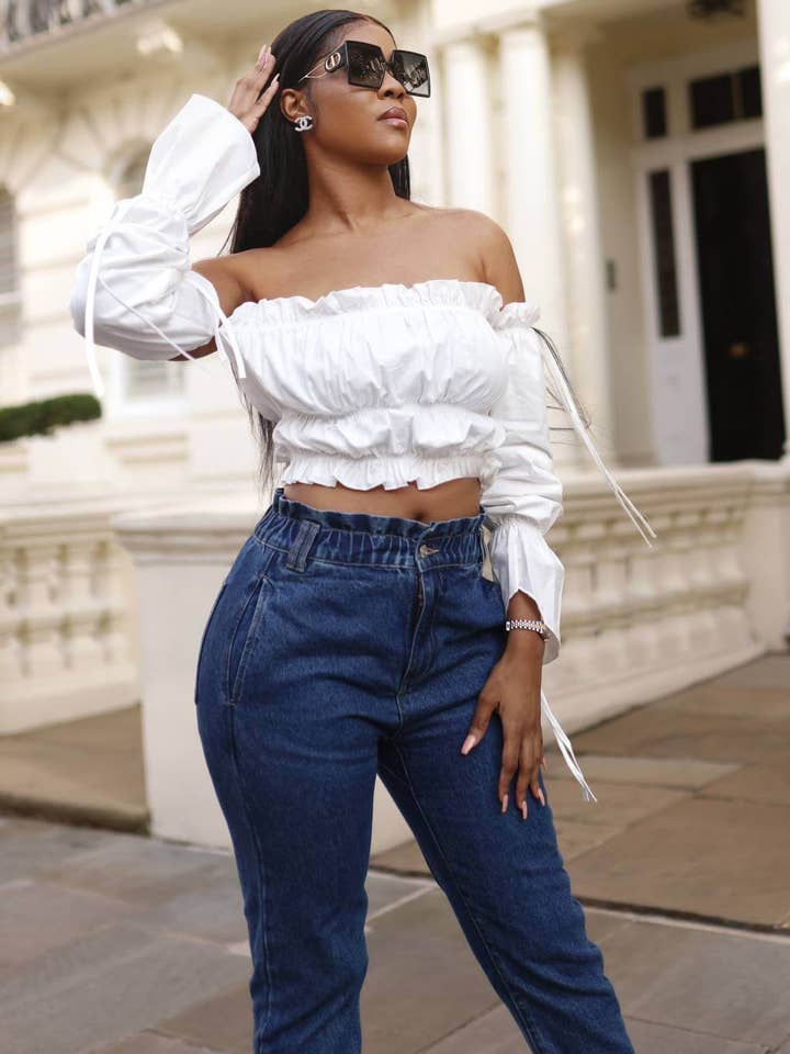 White Ruffle Crop Top for wholesale by SETSOFRAN London