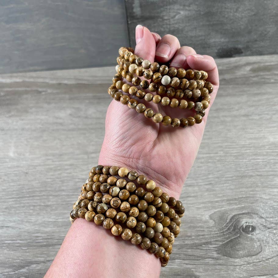 Keystone Crystals - Wholesale Beaded Bracelet - Gemstone Beaded Stretch Bracelets 6mm  – Bulk Jewelry 24