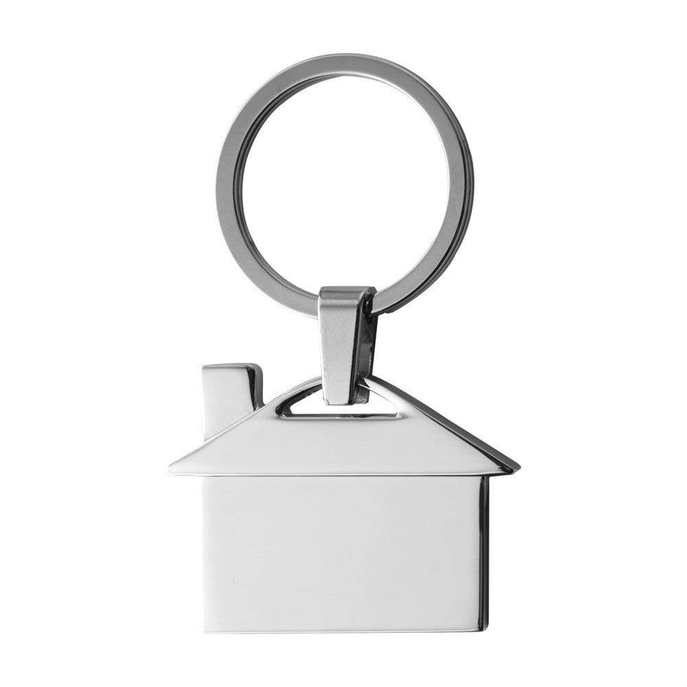 eBuyGB Craft Blanks - Wholesale Keychain – Unisex - Silver Chrome Metal House Shaped Keyring Key Ring Home Gift0
