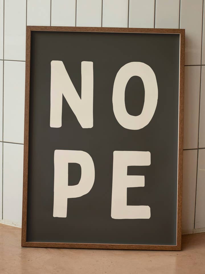 Não | Creme & Carvão | Impressão Artística por atacado de Wisdom and Wonder Designs