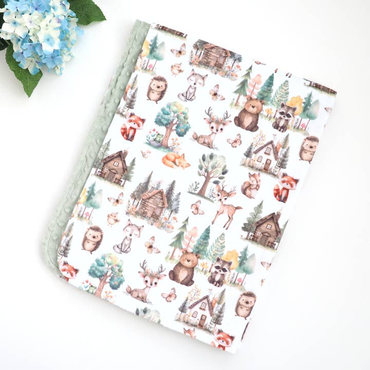 Honey Lemonade - Wholesale Receiving Blanket - Baby - Baby & Toddler Minky Blanket - Woodsy Woodland