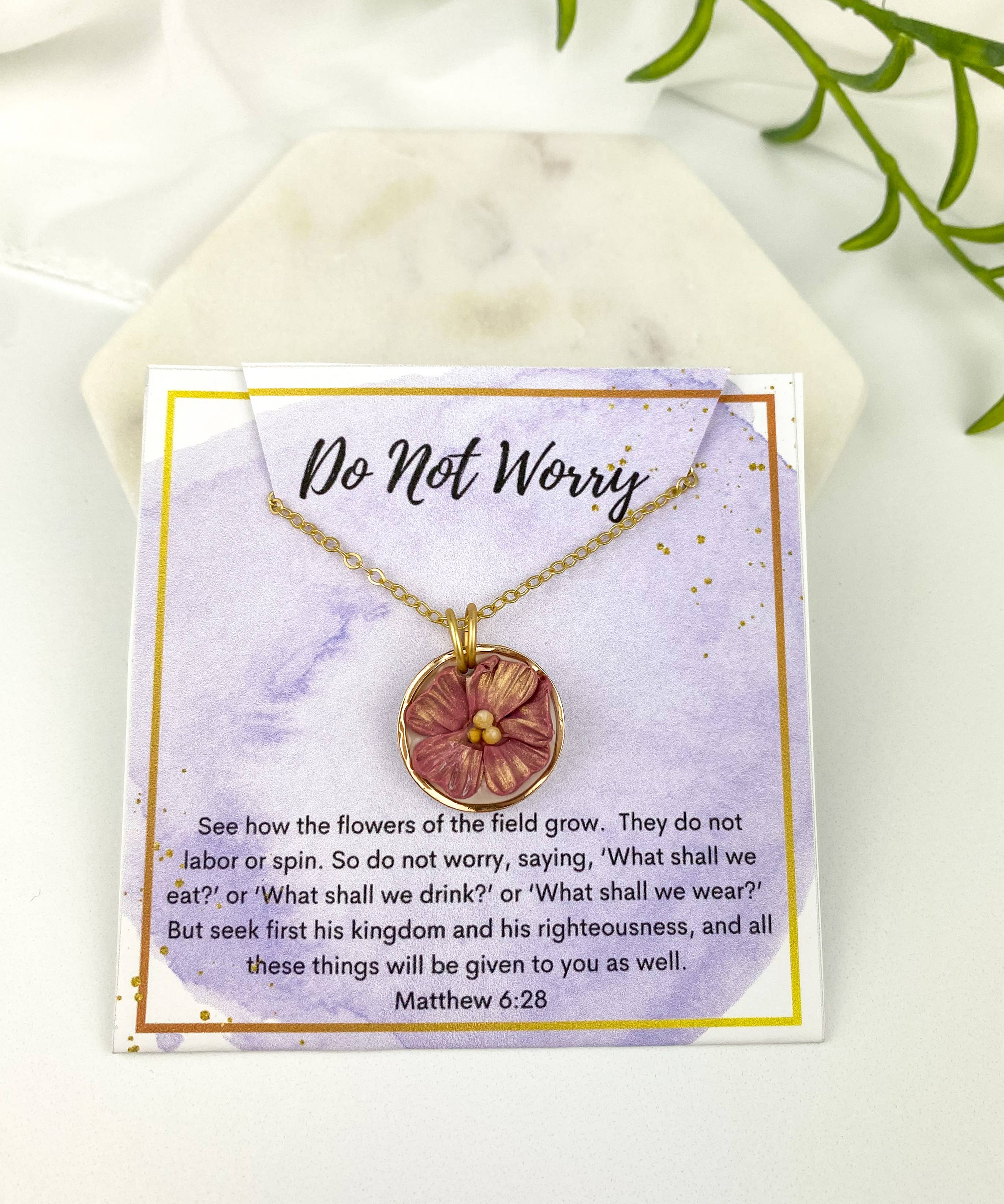 Light Shine - Wholesale Pendant/Charm Necklace - Faith Necklace | Clay Flower Scripture | Christian Uplift3