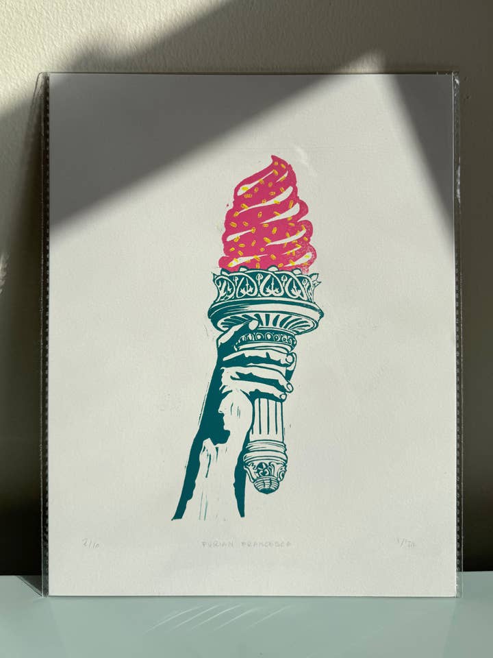 8x10 Liberty Ice cream Fine Art Print for wholesale by Francesca Furian