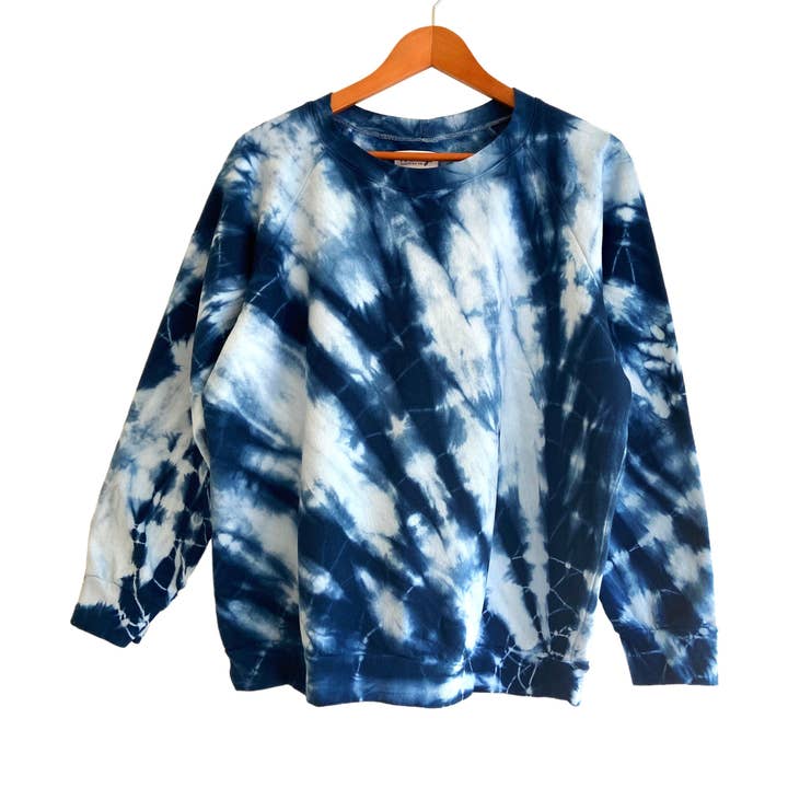 Moletom unissex de algodão orgânico em índigo 'Under The Sea' por atacado de TJ Indigo Clothing Co.