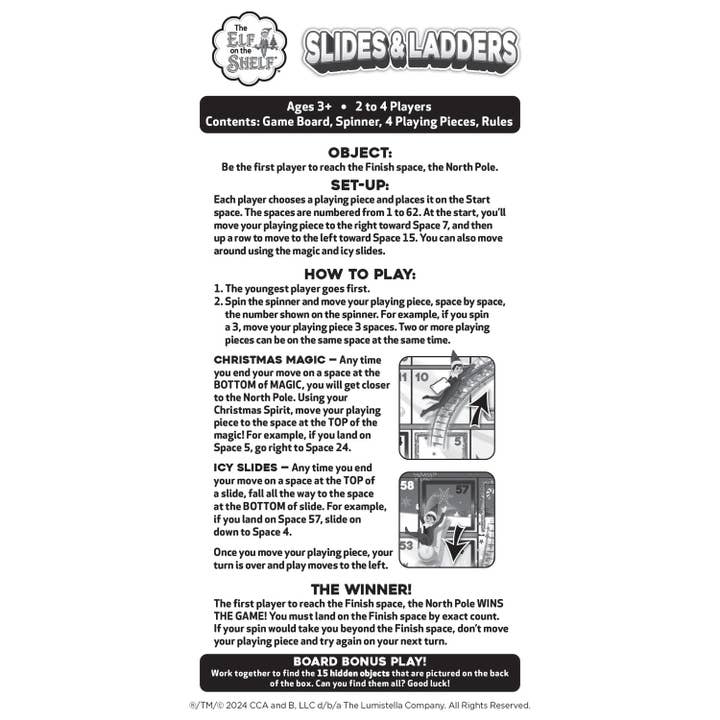 Masterpieces Puzzles - Wholesale Board Game - Elf on the Shelf - Slides and Ladders Board Game