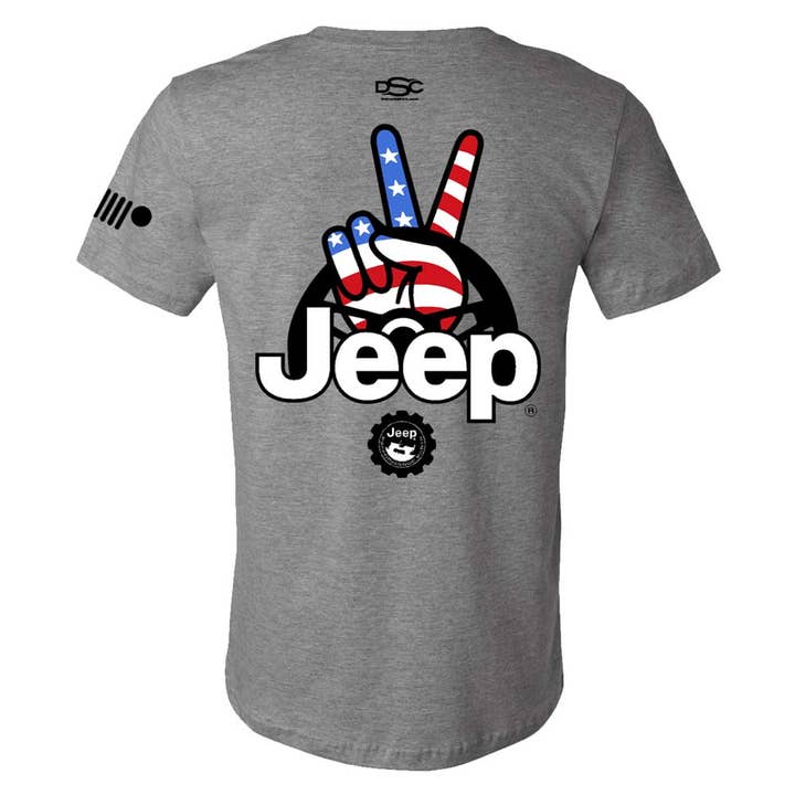 Mens Jeep® Wave USA T-Shirt - Heather Grey for wholesale on Faire