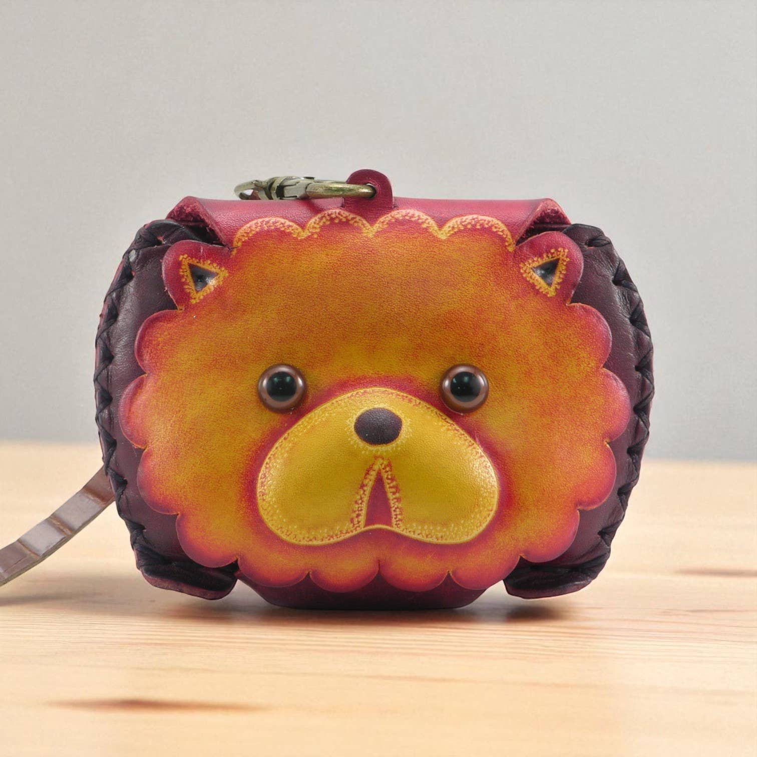 Sunflower Handmade leather inc - Vendita all'ingrosso Braccialetti - Honey Bear Pochette da Polso in Pelle Fatta a Mano - E4022