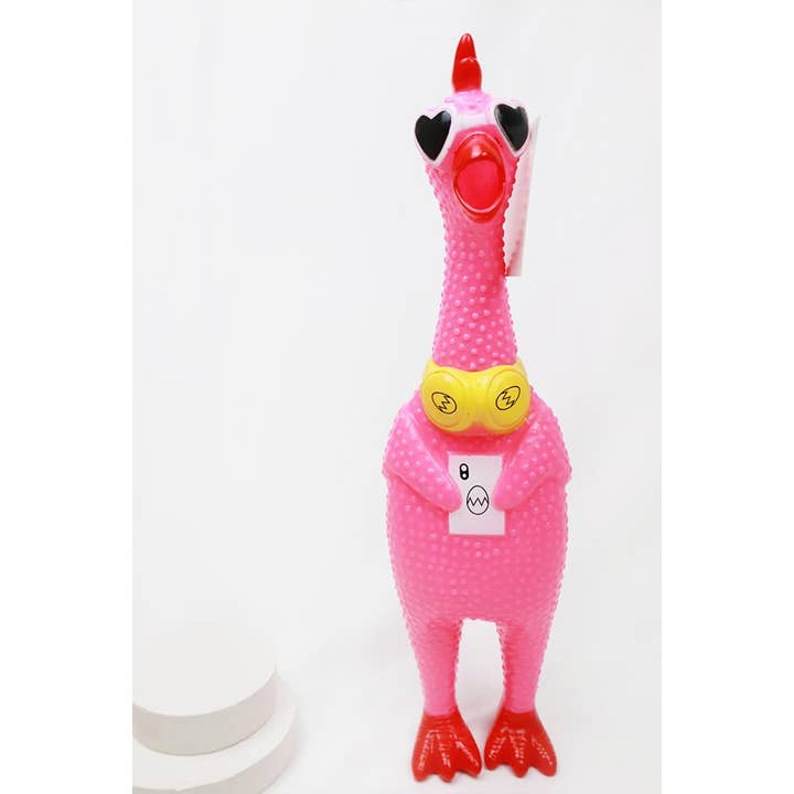MIX COLOR Rubber Chicken Squeaky Toy for wholesale on Faire3