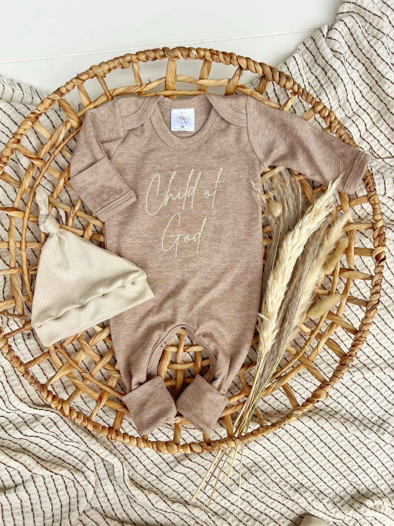Wonderfully Made - Wholesale Clothing Set - Baby - Baby Romper | Child of God Mocha Brown Outfit2