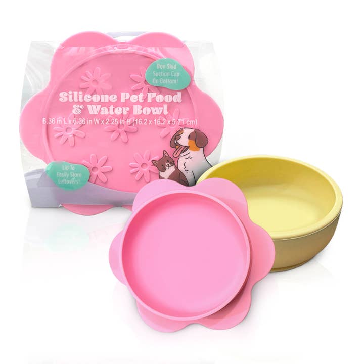 P.T. Supply Co. Lilac Small Flower-Shaped Silicone Pet Bowl for wholesale by Precious Tails