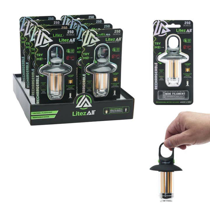 LitezAll - Wholesale Lantern - LitezAll Mini Rechargeable Lantern with Flashlight
