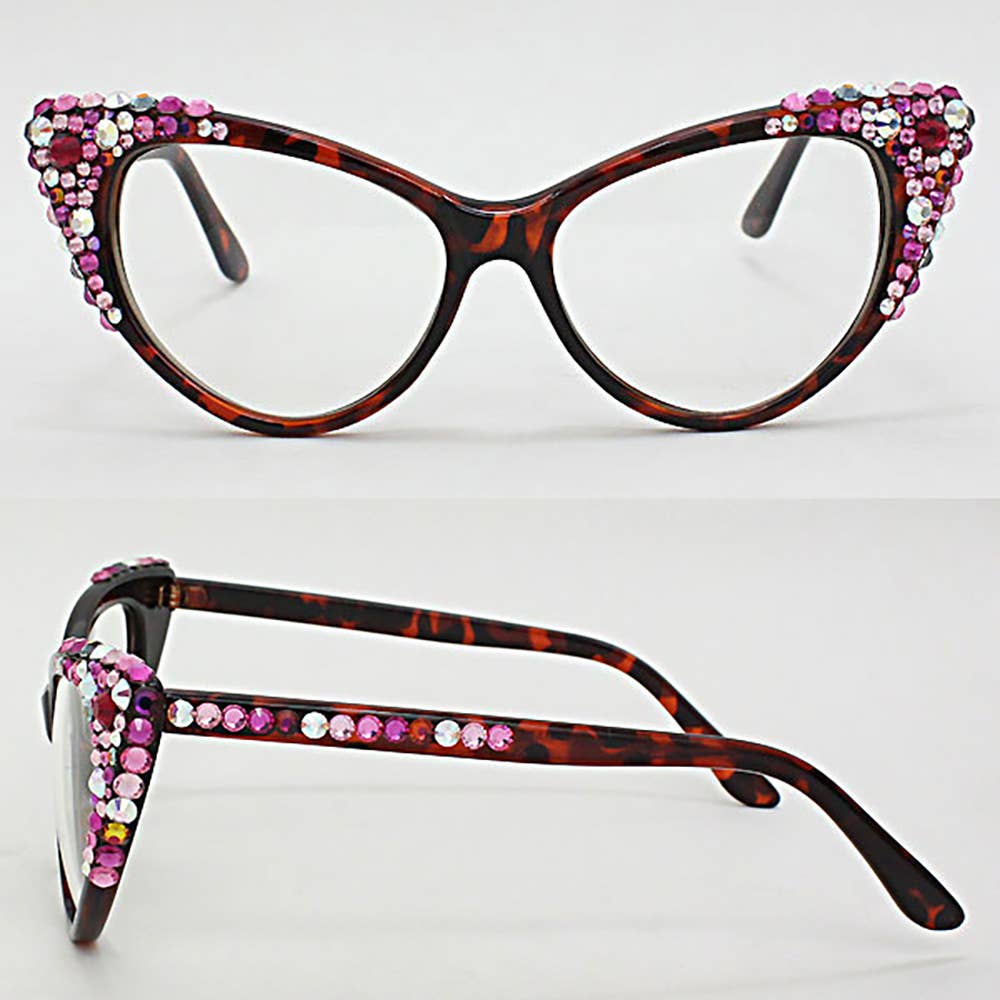 Sensibling Corp. - Wholesale Sunglasses - Women's - Bubbly Austrian Crystal Cat Eye Optical Glasses34