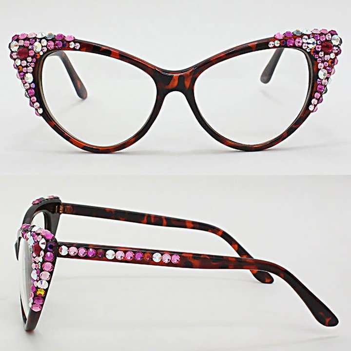 Sensibling Corp. - Wholesale Sunglasses - Women's - Bubbly Austrian Crystal Cat Eye Optical Glasses34