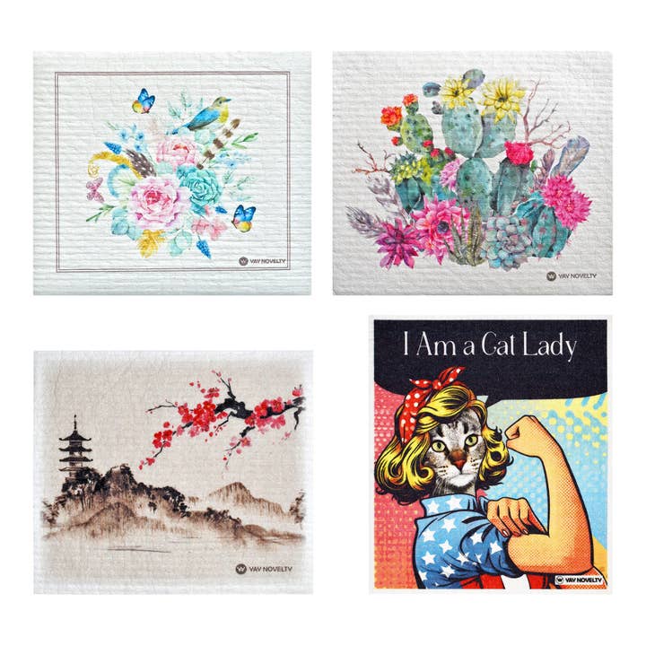 12-pk German Swedish Dishcloth Cleaning Wipes - Random for wholesale by YAY NOVELTY