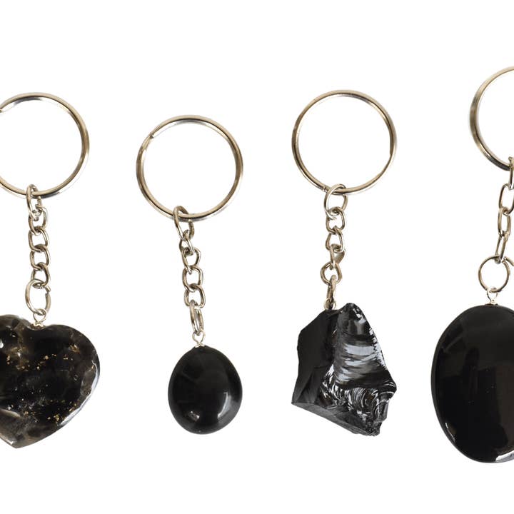 Gemstone Keychain | Black Obsidian | Crystal Stone Keyring and other Purchase Wholesale rubber keyrings. Free Returns & Net 60 Terms on Faire trending on Faire.