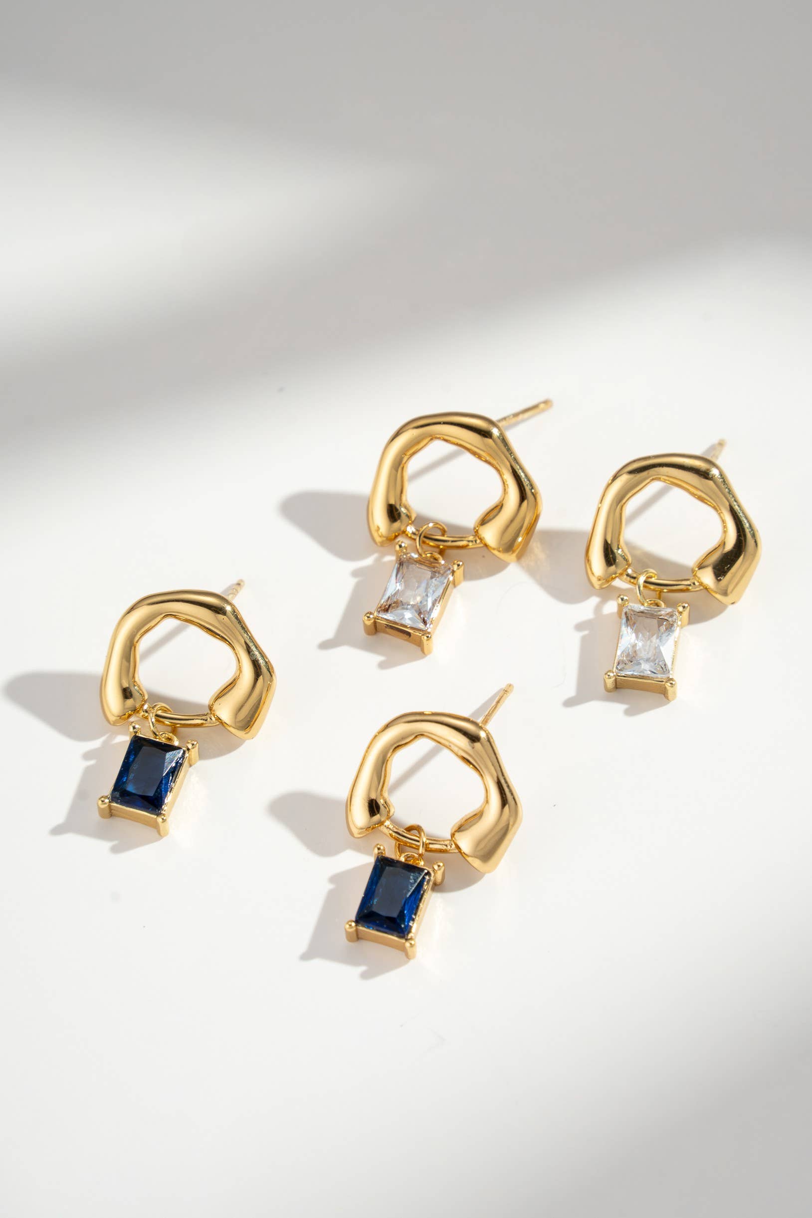 COSMOS - Venta al por mayor Pendientes colgantes - Aros de acero inoxidable cristal claro noche elegante