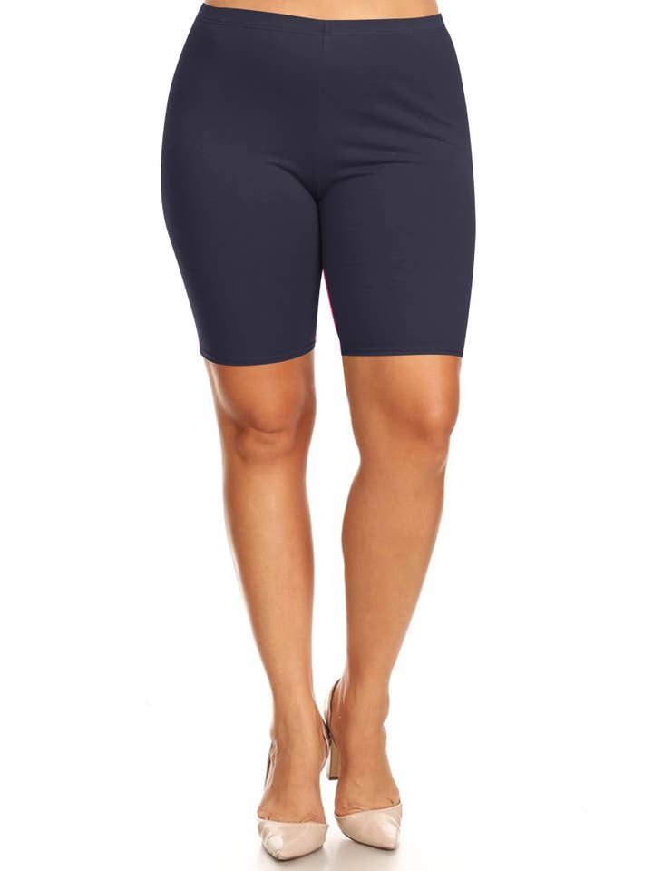 MOA COLLECTION - Wholesale Athletic Shorts - Women's - Women's Plus Size Casual Solid Biker Shorts (Open Pack)17