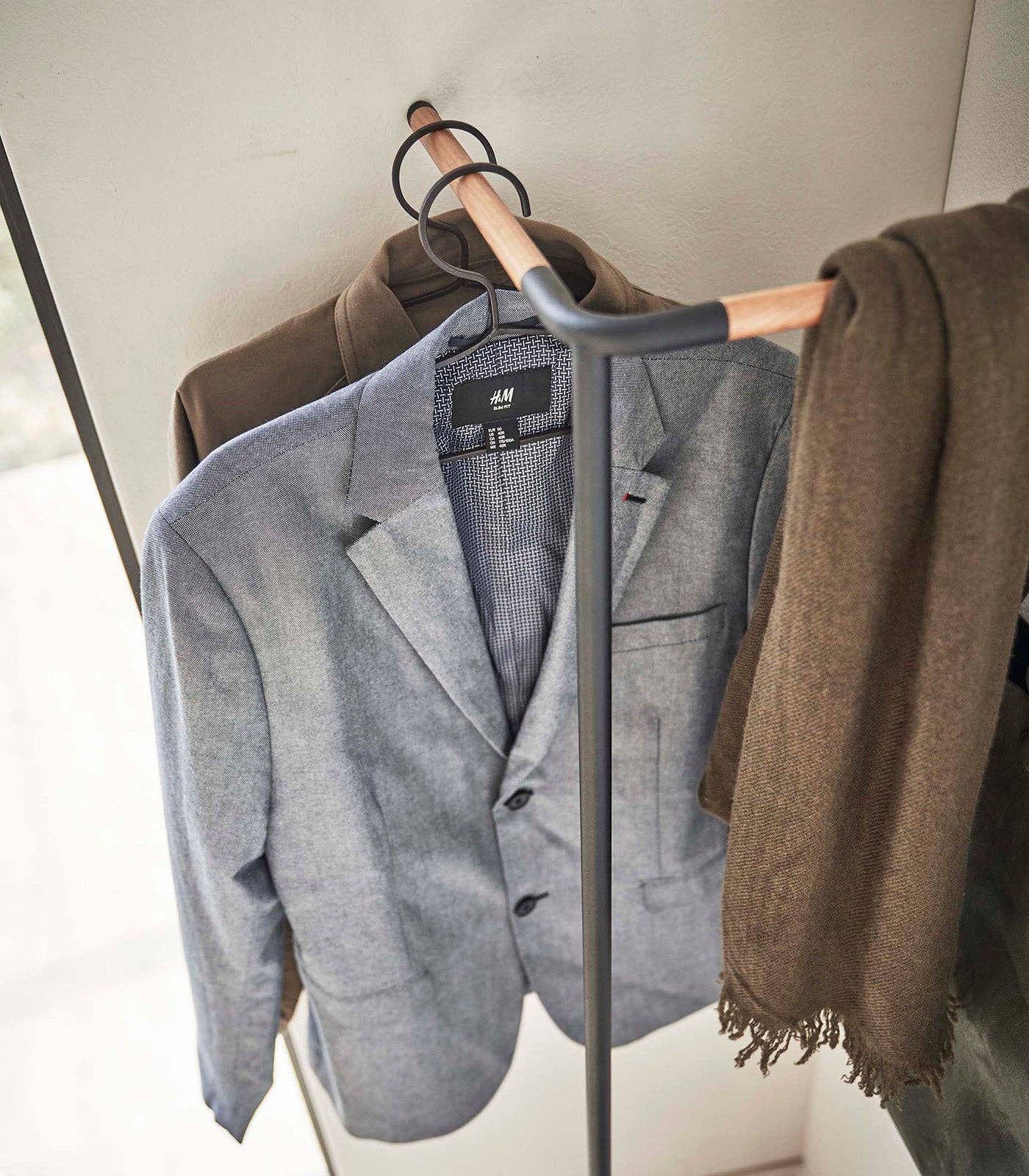 Yamazaki Home - Wholesale Coat Rack - Corner Leaning Coat Hanger - Steel + Wood10