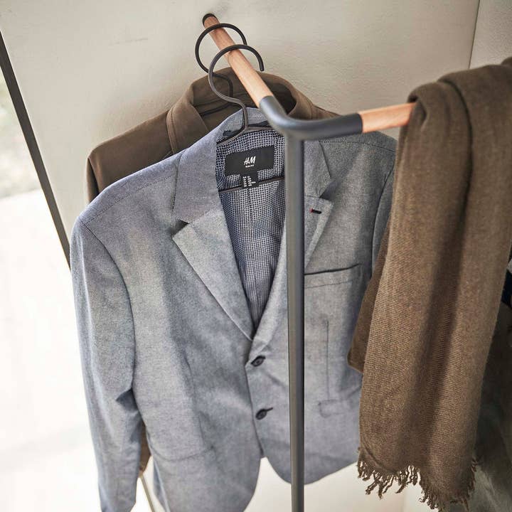 Yamazaki Home - Wholesale Coat Rack - Corner Leaning Coat Hanger - Steel + Wood10