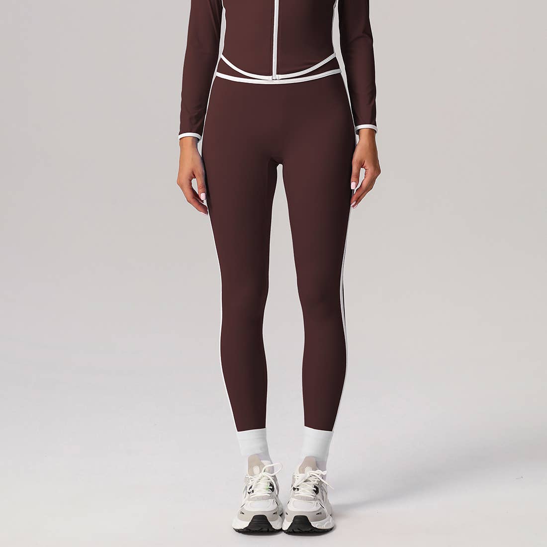 Sodalemon - Wholesale Sport-/loungelegging - Dames - Dames strakke yogalegging met kleurvlakken en naadloze voorkant7