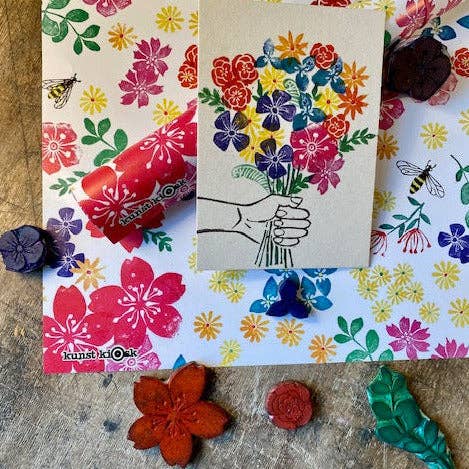 kuki – Engroshandel Postkort – "Blomsterbuket" kuki postkort 10-sæt4