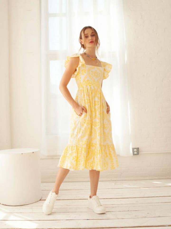 Gianna Dress Yellow for wholesale by Guadalupe Design