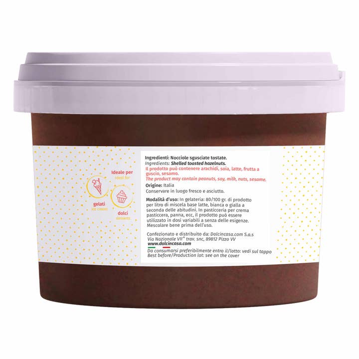 Dolcincasa.com – Großhandel Nussbutter – 100% intensive reine Haselnusspaste - 500 gr.
