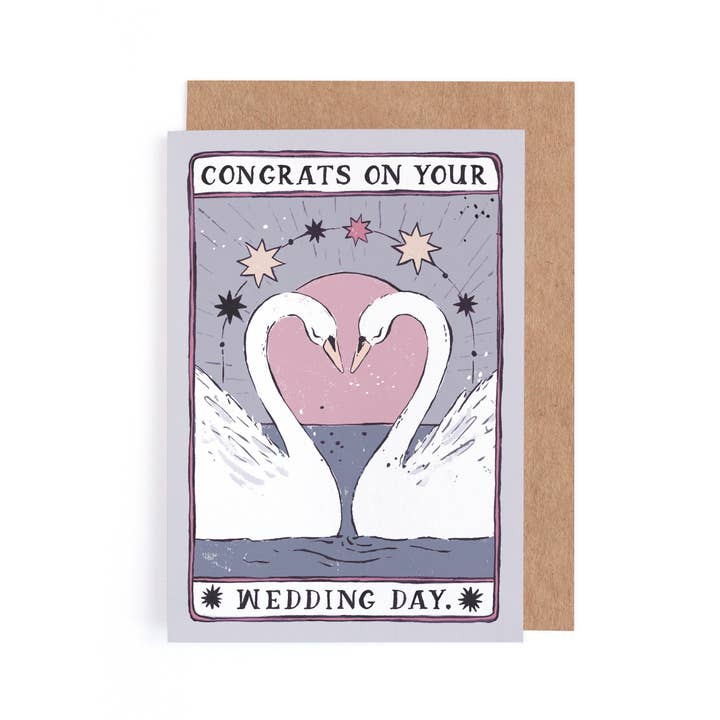 Sister Paper Co. - Wholesale Wedding Card - Swans Wedding Card | Wedding Cards | Same Sex Wedding Cards2