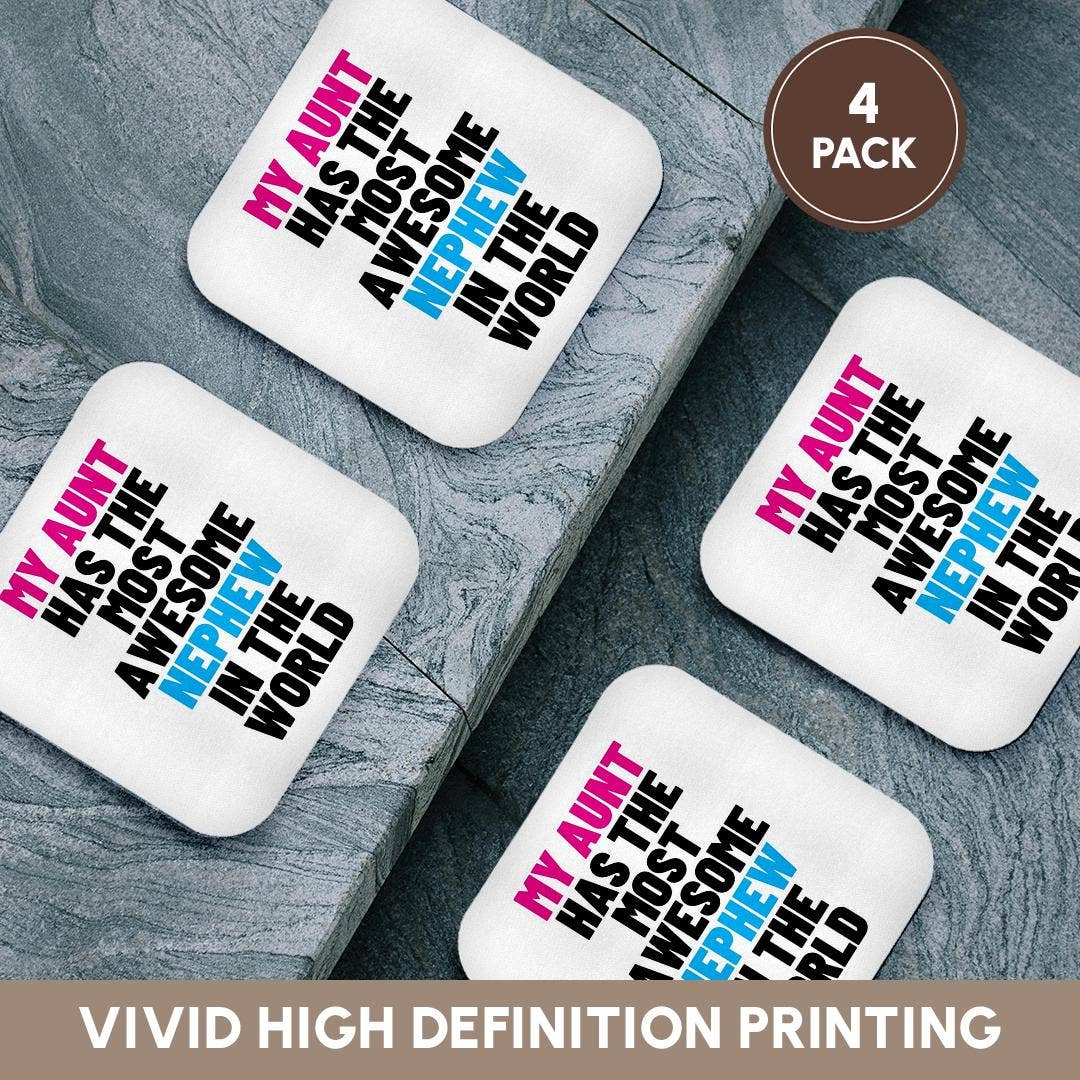 3dRose - Wholesale Coasters - 3dRose, My Aunt Has The Most Awesome Nephew In The World, Coaster12