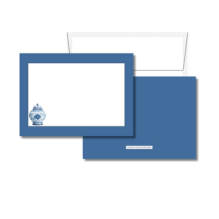 Cartões de Nota Jarro de Gengibre Azul – Conjunto de 8, Fabricado nos EUA por atacado de Duncan Sister Designs