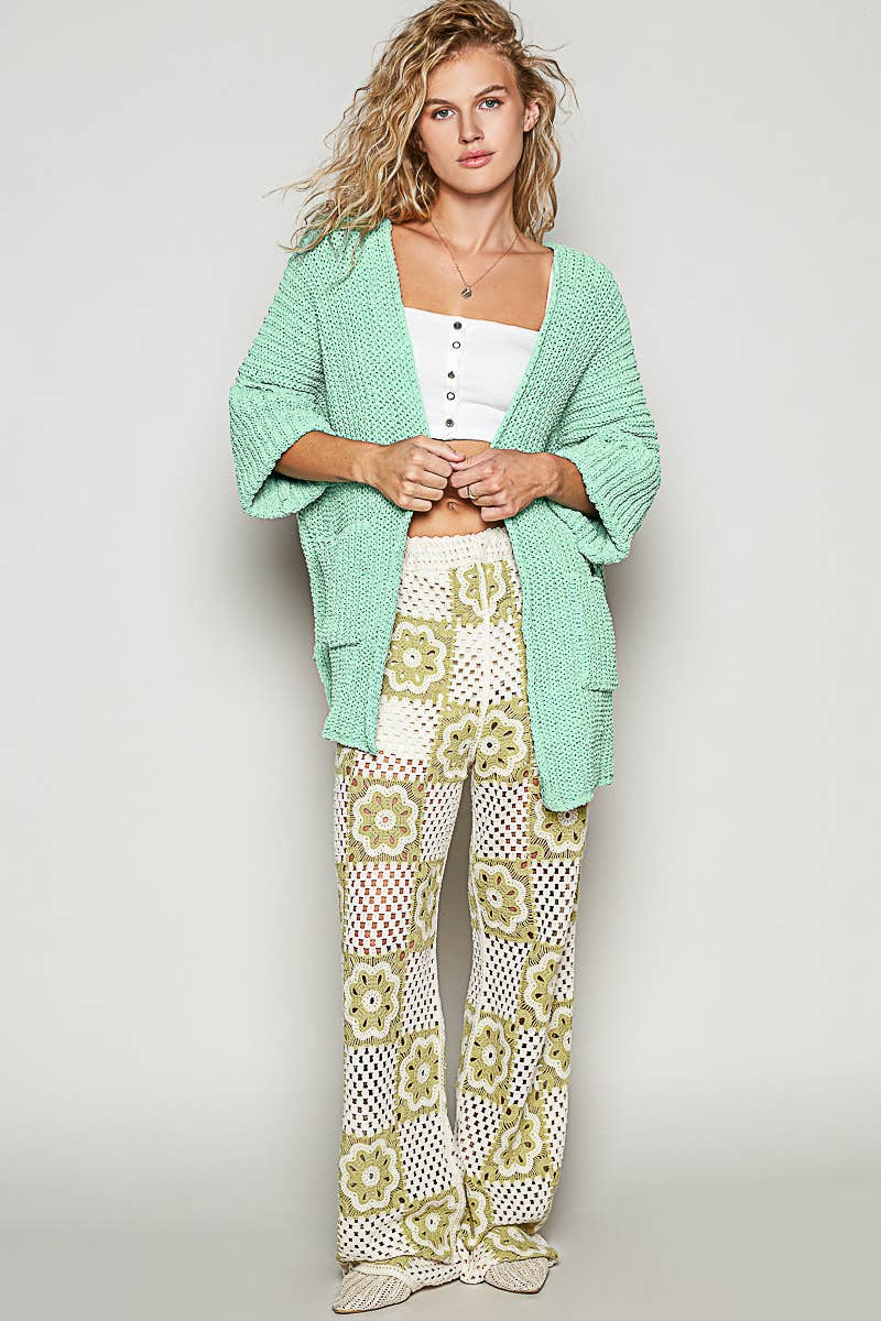 Pol Clothing - Vente Cardigan – femme - Gilet en chenille uni à manches longues avec poches EN SOLDE17