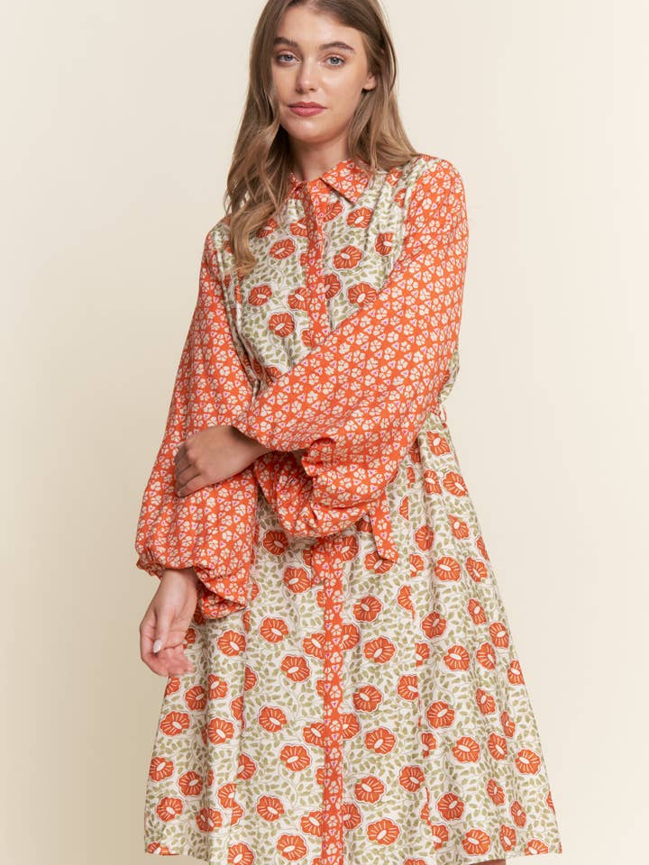 Multicolor Floral Long Sleeve Button Down Dress and other Purchase Wholesale jbd. Free Returns & Net 60 Terms on Faire trending on Faire.