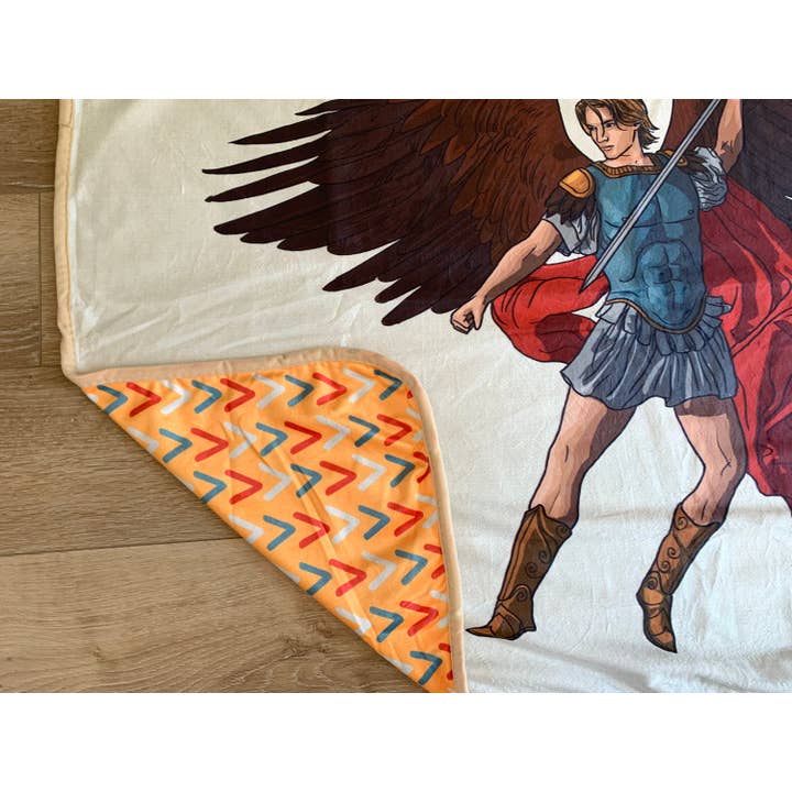 Meyer Market Designs - Wholesale Bedding Blanket - Kids & Baby - Saint Michael the Archangel Ultra soft baby Blanket. Saints Prayer Blanket. 30x40” Saint Michael Prayer Blanket. Baptism Gift. Catholic
