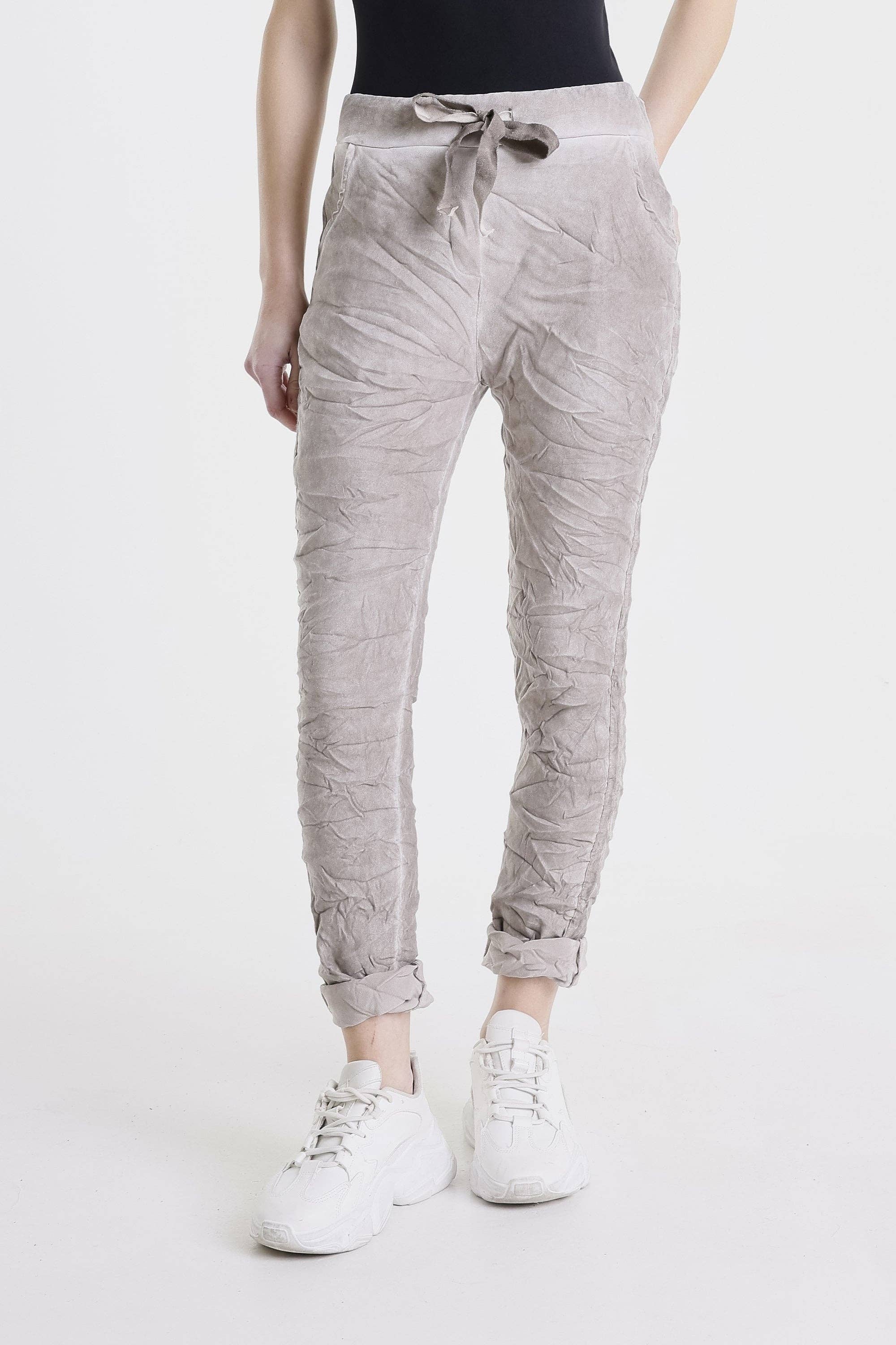 TINA Stephens Italy/Tees By Tina - Vente Pantalon – femme - Pantalon à bande tuxedo en suédine Kendyl (PL136U)