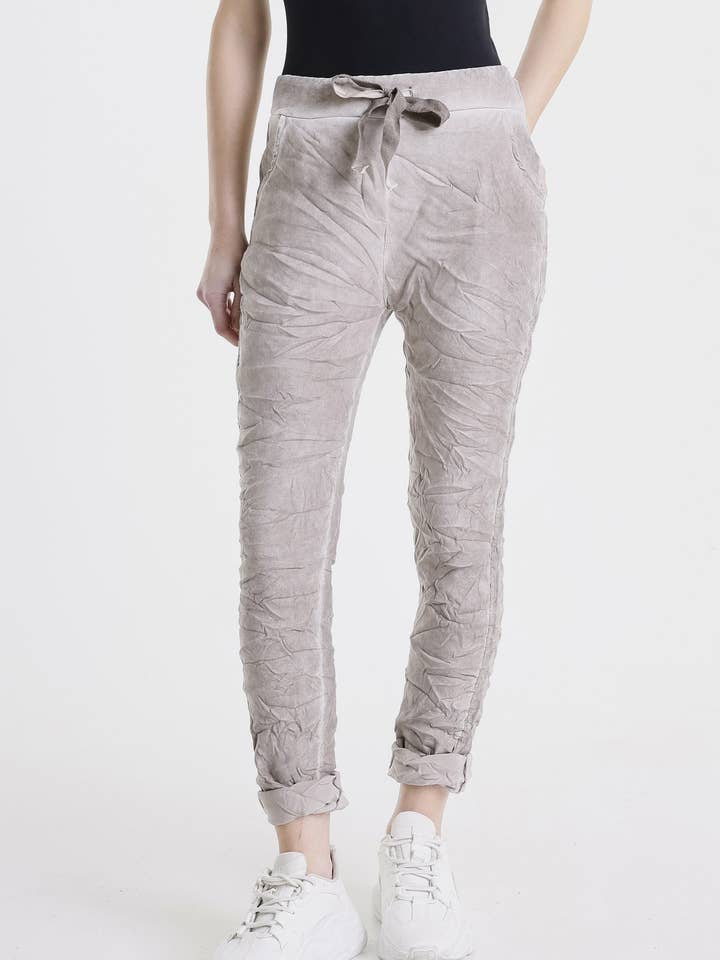 TINA Stephens Italy/Tees By Tina - Vente Pantalon – femme - Pantalon à bande tuxedo en suédine Kendyl (PL136U)0