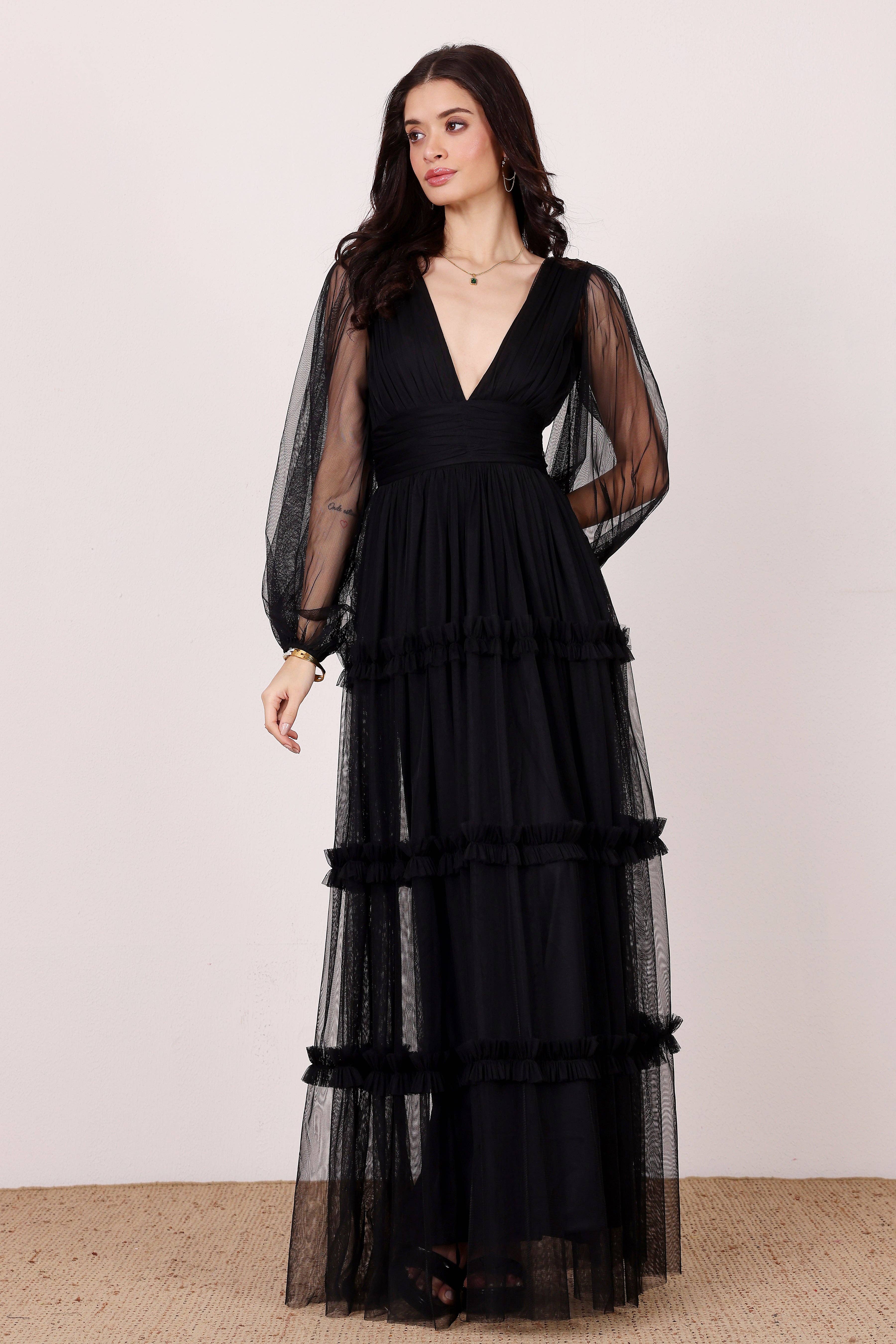 Lydia Maxi Dress in Black for wholesale on Faire2