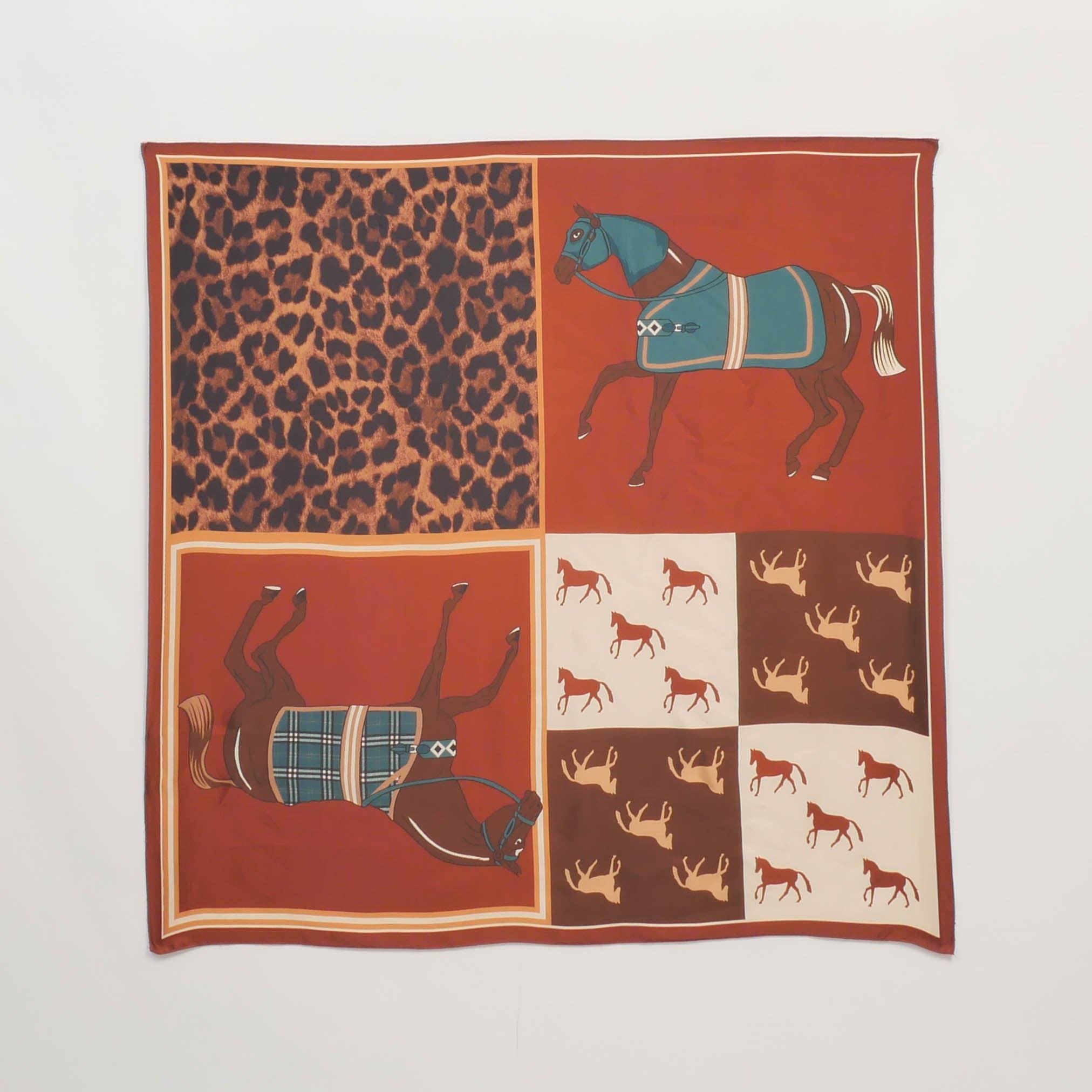 Cecile Wang - Wholesale Scarf - Women's - Equestrian print scarf KD8824VS-35
