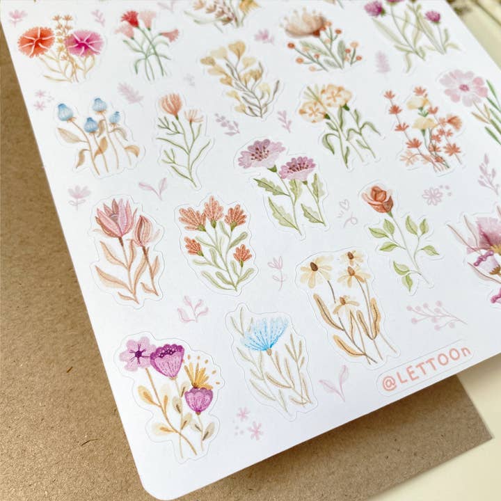 Lettoon - Wholesale Sticker - Sticker Sheet - Wild Flower5