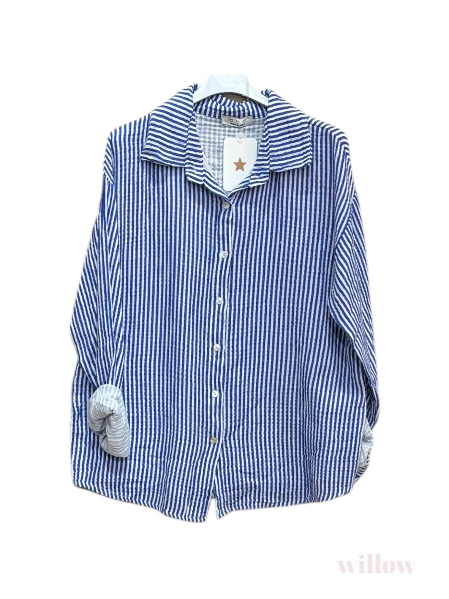 Moonsun - Wholesale Shirt - Women's - #3036 Striped cotton gauze shirt1