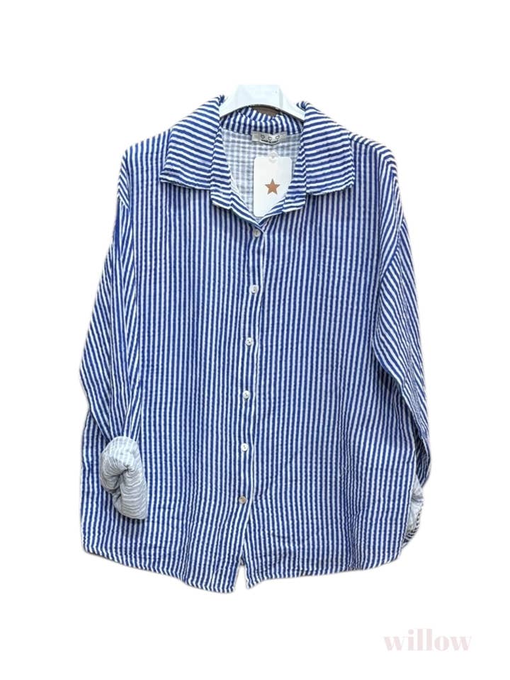 Moonsun - Wholesale Shirt - Women's - #3036 Striped cotton gauze shirt1