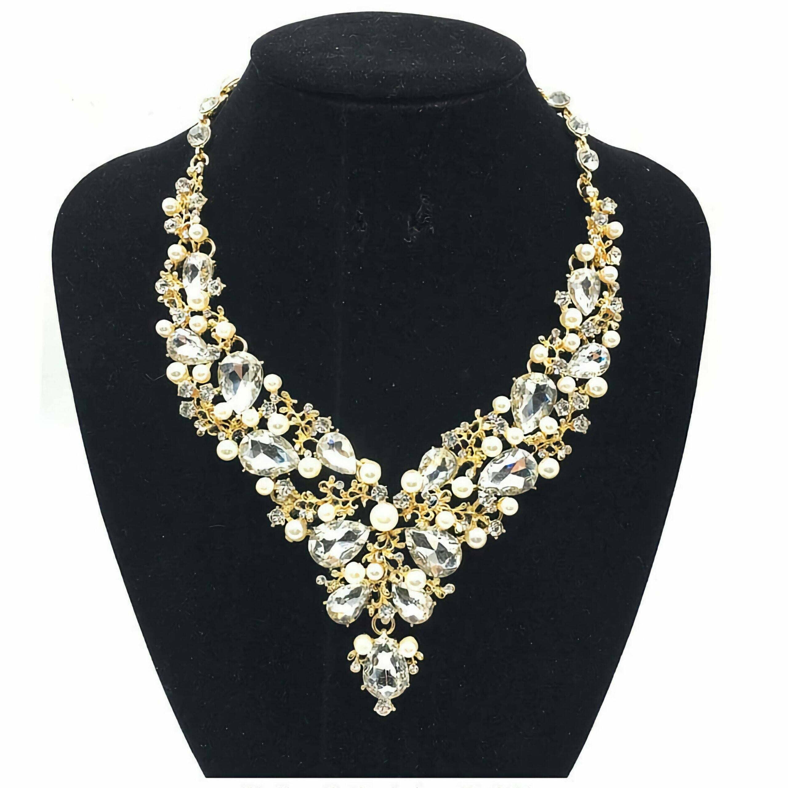 Diacly - Wholesale Jewelry Set - Vine Theme Casting Rhinestone Necklace Set5