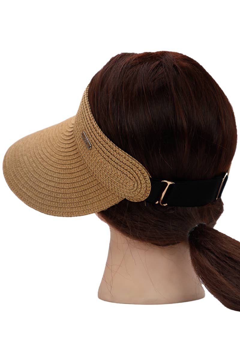 Cap Zone - Wholesale Visor - Women's - Wide Brim Paper Straw Pack-n-Go Roll-Up Sun Visor10