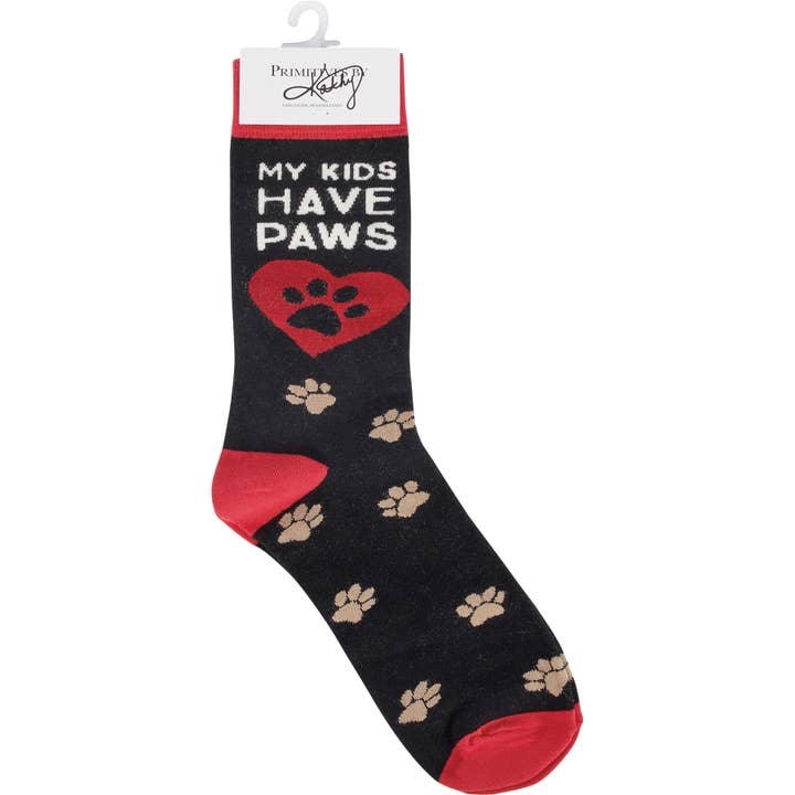 Primitives by Kathy - Wholesale Socks - Unisex - My Kids Have Paws Socks