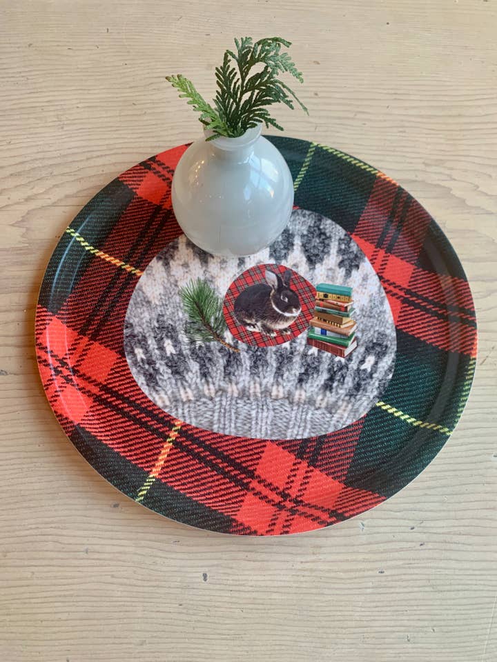 Plateau Wintery 4 en placage de bouleau 12" pour la vente par Cabin Love