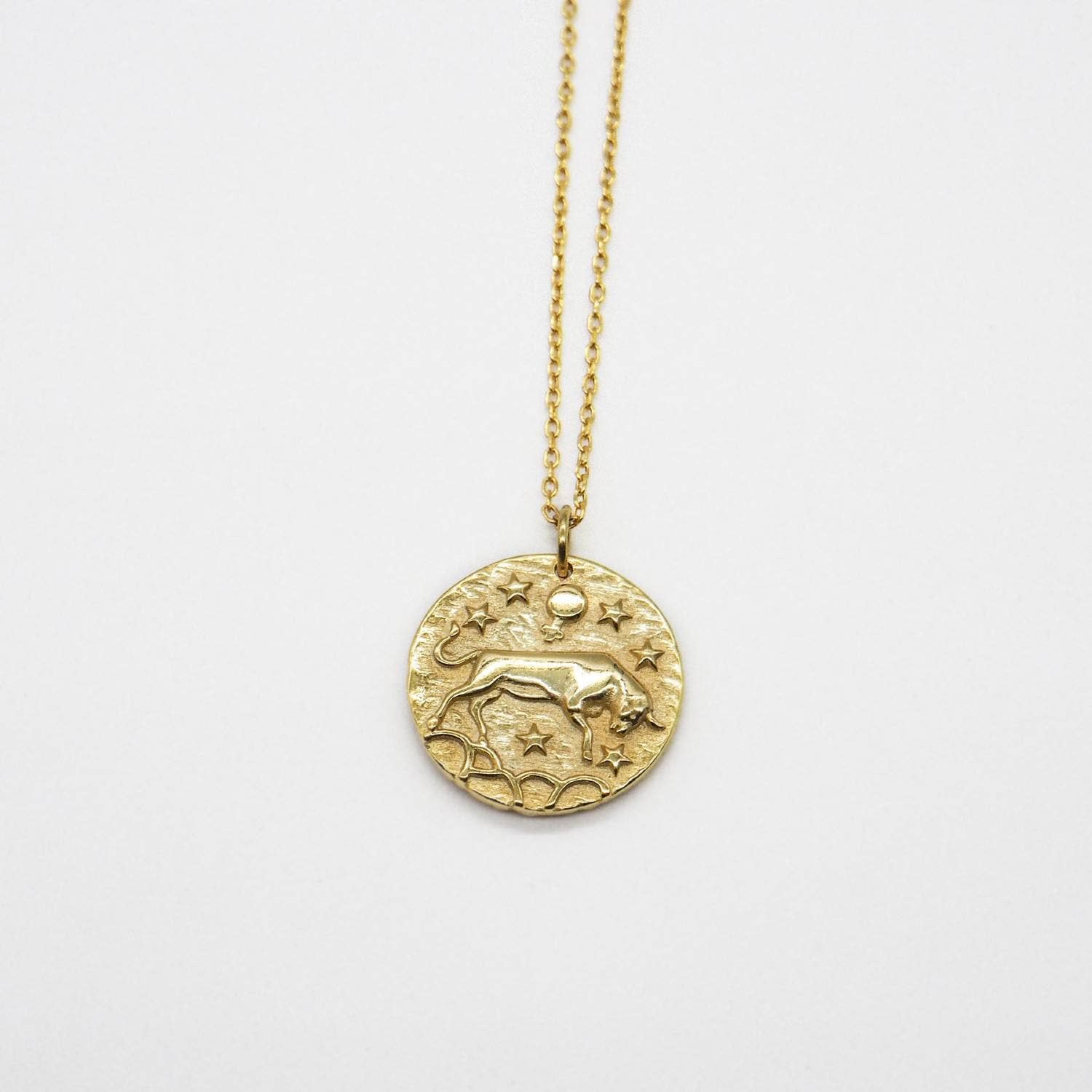 Love Local Jewelry - Venta al por mayor Collares con colgantes/abalorios - Collar ajustable de cable 18K Oro y Plata 925 con colgante redondo Tauro10